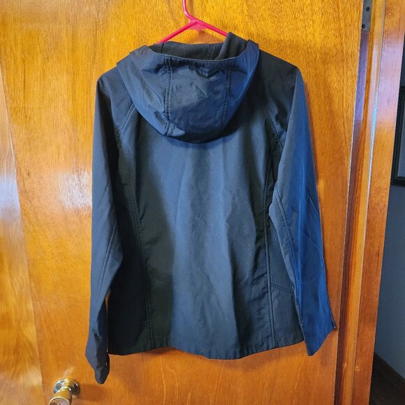 Women's Large FreeTech Black w/ Pink Accents Full Zip Hooded Jacket - Picture 10 of 10